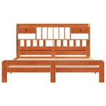 vidaXL Lit bibliothèque sans matelas cire marron 180x200 cm pin massif
