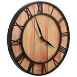 vidaXL Horloge murale 39 cm Marron et noir MDF et fer