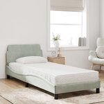 vidaXL Lit avec matelas Dover gris clair 80x200 cm velours