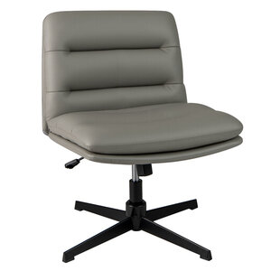 Fauteuil de bureau sans accoudoirs 72 x 72 x 78-88 cm siège large réglable et pivotant style moderne en simili cuir gris 20_0012085