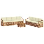 vidaXL Ensemble de canapés d'extérieur 9 pc Naturel et Crème