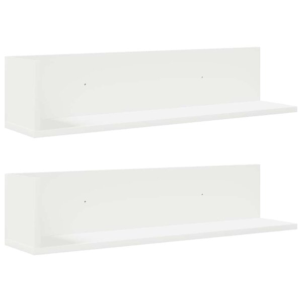 vidaXL Étagères murales 2 Pièces blanc 75x16 5x16 5 cm bois d'ingénierie