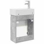 vidaXL Meuble de salle de bain avec robinet Gris béton