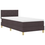 vidaXL Lit à ressort LED Marron foncé 90 x 200 cm tissu