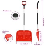 vidaXL Pelle à neige Rouge 136 cm Aluminium