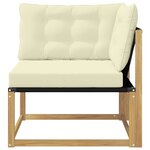 vidaXL Canapé d'angle extérieur Bois d'Acacia Massif Blanc