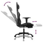 vidaXL Chaise de jeu avec repose-pied Noir Similicuir