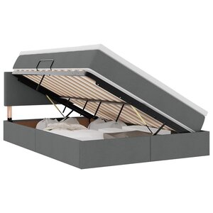 vidaXL Lit avec rangement et LED Gris foncé 140 x 190 cm tissu