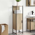 vidaXL Cabinet de salle de bain avec stockage Beige 33 x 33 x 120 5 cm