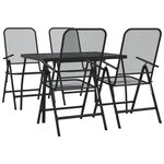 vidaXL Ensemble à manger de jardin 5 Pièces anthracite métal maille