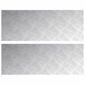 vidaXL Plaques à damier 2 Pièces Argent 80 x 30 cm Aluminium