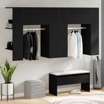 vidaXL Armoires de Couloir 2 Pièces Chêne Noir Bois d'Ingénierie