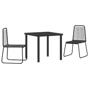 vidaXL Ensemble de Salle à Manger de Jardin 3 Pièces Noir