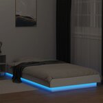 vidaXL Cadre de lit avec lumières LED sans matelas blanc 75x190 cm