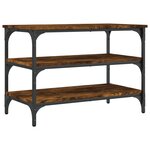 vidaXL Banc à chaussures chêne fumé 70x38 5x49 cm bois d'ingénierie