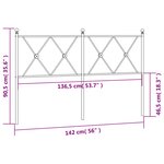 vidaXL Tête de lit métal blanc 137 cm