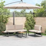vidaXL Ensemble de salle à manger pour jardin 3 Pièces Taupe Acier