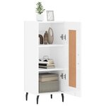 vidaXL Buffet Blanc brillant 34 5x34x90 cm Bois d'ingénierie