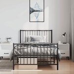 vidaXL Cadre de lit métal sans matelas avec pied de lit noir 100x190cm