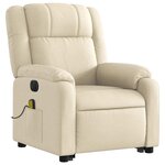vidaXL Fauteuil inclinable de massage électrique Crème Tissu