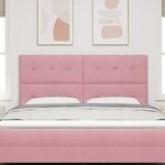 vidaXL Tête de lit LED avec bandes LED Rose 180 cm Velours