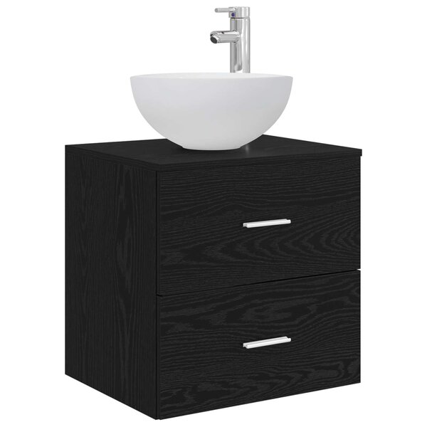 vidaXL Meuble lavabo mural Chêne noir 49 5 x 35 x 63 cm