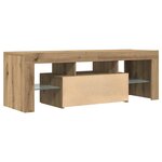 vidaXL Meuble TV avec lumières LED chêne artisanal bois d'ingénierie