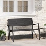 Banc de jardin vidaXL en acier et WPC noir