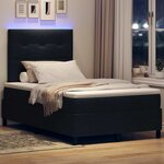 vidaXL Lit à ressorts avec matelas avec LED Noir 120 x 190 cm tissu