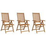 vidaXL Chaises pliables de jardin lot de 3 Bois d'acacia solide
