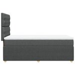 vidaXL Sommier à lattes de lit avec matelas Gris foncé 90x200 cm Tissu