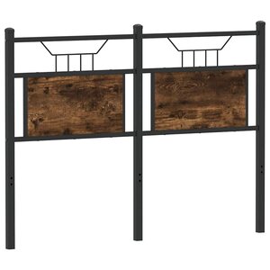vidaXL Tête de lit chêne fumé 120 cm bois d'ingénierie et acier