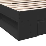 vidaXL Cadre de lit avec tiroir sans matelas noir 90x190 cm
