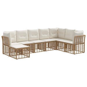 vidaXL Ensemble de canapés d'extérieur Naturel Polyester