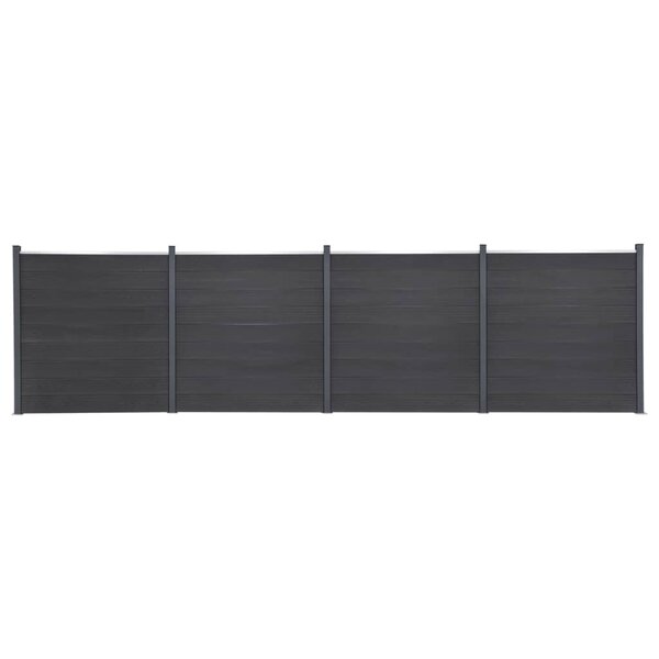 vidaXL Ensemble de panneaux de clôture gris 699x186 cm WPC