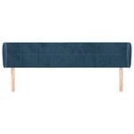 vidaXL Tête de lit avec oreilles Bleu foncé 163x23x78/88 cm Velours