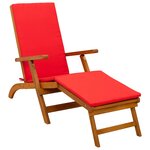 vidaXL Chaise longue inclinable et pliable 3 pc Bois d'Acacia Massif
