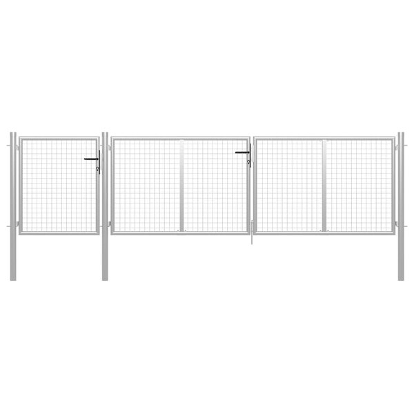vidaXL Portail de jardin Acier 400 x 100 cm Argenté