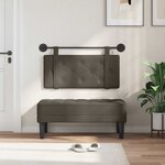 vidaXL Tête de lit suspendue Avec lumière LED Gris Simili cuir