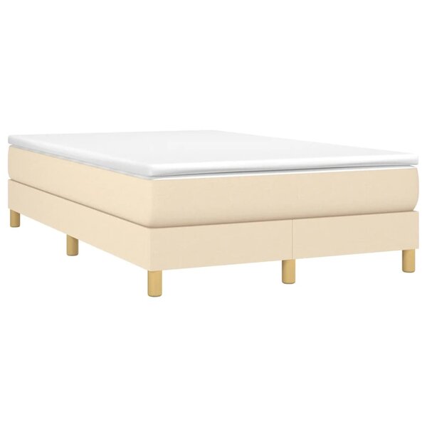 vidaXL Sommier à lattes de lit avec matelas crème 120x190 cm tissu