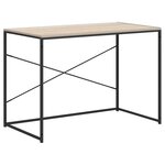 vidaXL Bureau d'ordinateur Noir et chêne 110x60x70cm Bois d'ingénierie