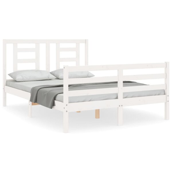 vidaXL Cadre de lit sans matelas blanc 120x200 cm bois massif
