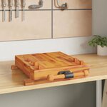 vidaXL Dessus d'établi avec étau 52x44x9 5 cm bois massif d'acacia