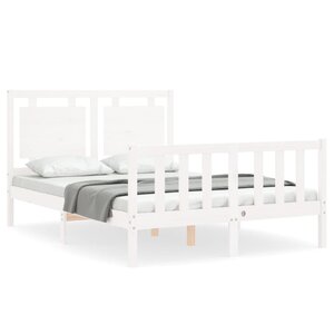 vidaXL Cadre de lit sans matelas blanc 140x190 cm bois de pin massif