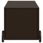vidaXL Boîte de rangement de jardin et roues marron 190L poly rotin