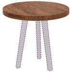 vidaXL Plateau de table Marron Clair Ø 60 x 4 cm Bois de chêne massif