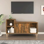 vidaXL Meuble TV Chêne fumé 100x35x55 cm Bois d'ingénierie