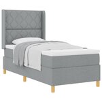 vidaXL Lit à Ressorts avec matelas Gris clair 90 x 200 cm tissu