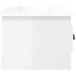 vidaXL Table de chevet murale blanc brillant 41 5x36x28 cm