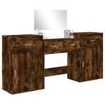 vidaXL Ensemble de coiffeuse 4 Pièces chêne fumé bois d'ingénierie